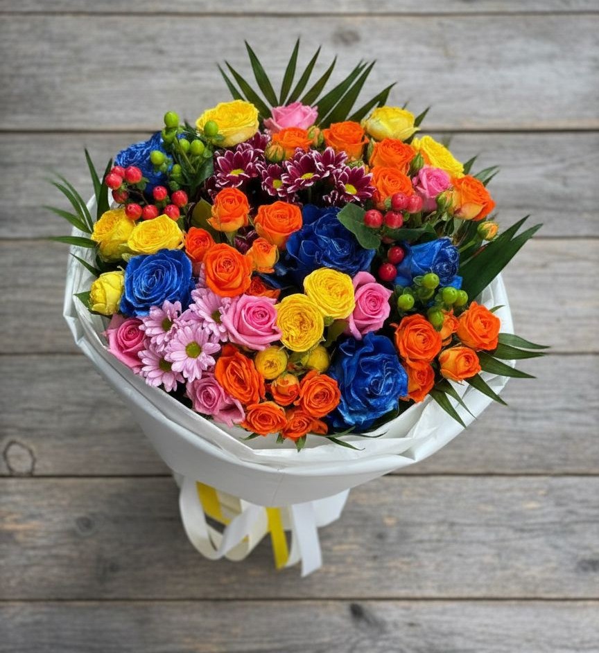 Букет цветов из: Розы и Хризантемы в Алдане