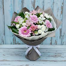 Букет цветов из:  Герберы, Альстромерии и Хризантемы в Алдане