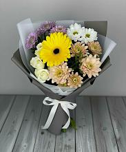 Букет цветов из:  Розы, Герберы и Хризантемы #REPLACE_PRED# Алдане