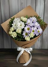 Букет цветов из:  Хризантемы и Розы #REPLACE_PRED# Алдане