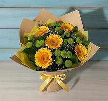 Букет цветов из:  Герберы и Хризантемы в Алдане