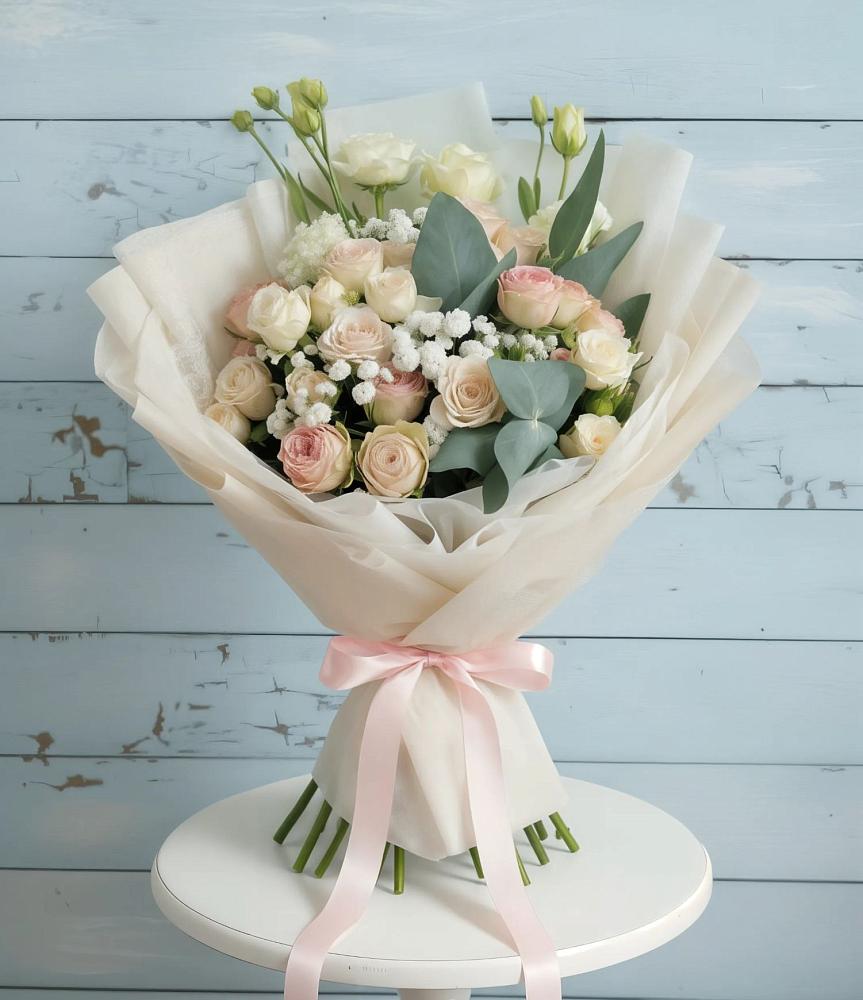 Букет цветов из: Розы и Лизиантусы в Алдане