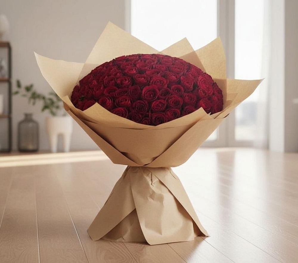 Букет 101 Красная роза в Алдане