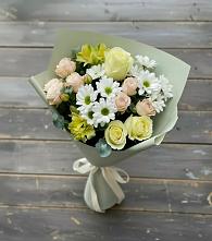 Букет цветов из:  Альстромерии, Розы и Хризантемы в Алдане