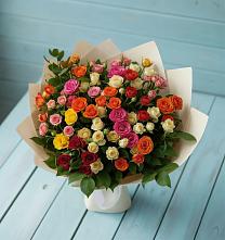 Букет Микс из разноцветных кустовых роз #REPLACE_PRED# Алдане